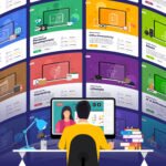 Illustrations flat design concept online education. E-learning course study form home. Vector illustrate.